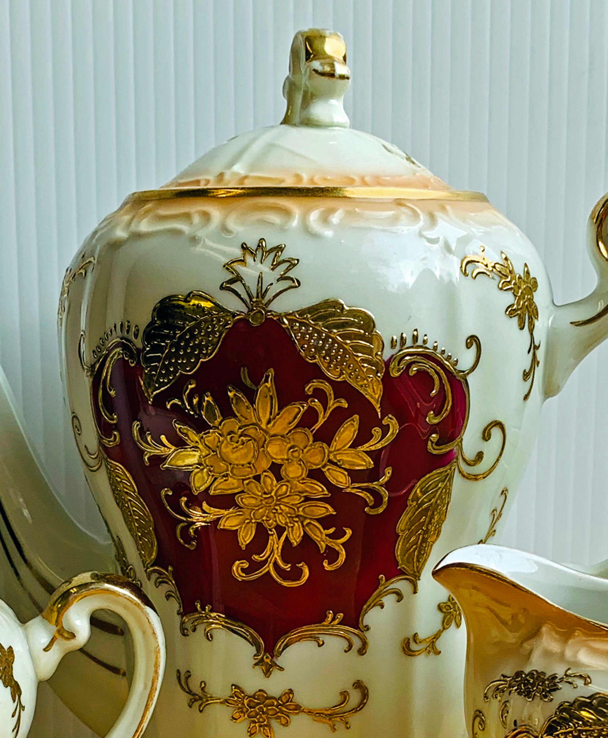 Gold Tea Set Gilded Victorian Chocolate Pot Set With Sugar - Etsy