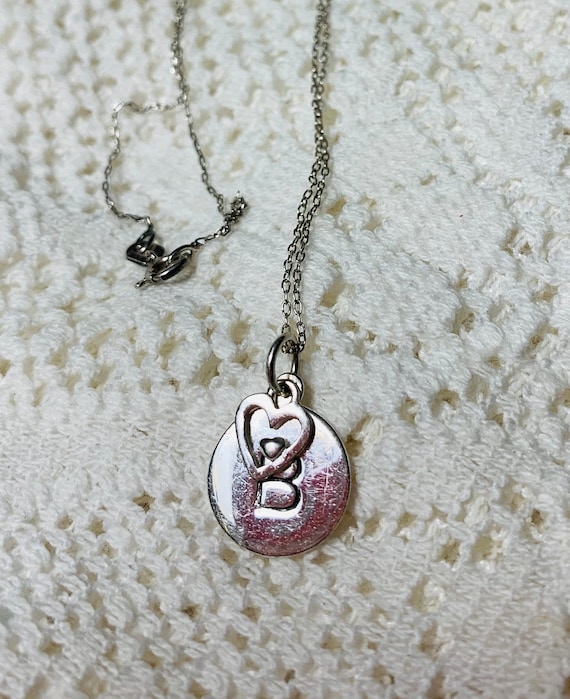 Minimalist Sterling Silver Monogram Letter Neckla… - image 1