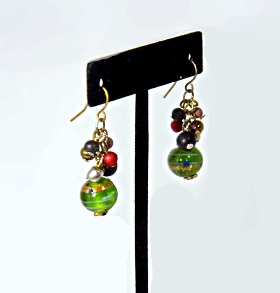 Olive Green Earrings,  Cascading Earrings,  Water… - image 7