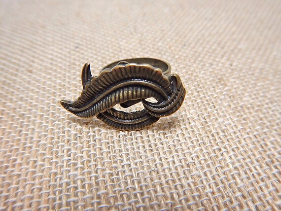 Adjustable Nature-Inspired Copper Botanical Ring … - image 1