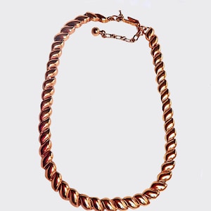 Trifari Crown Trifari Gold Tone Chunky Choker Domed Oval Link Necklace
