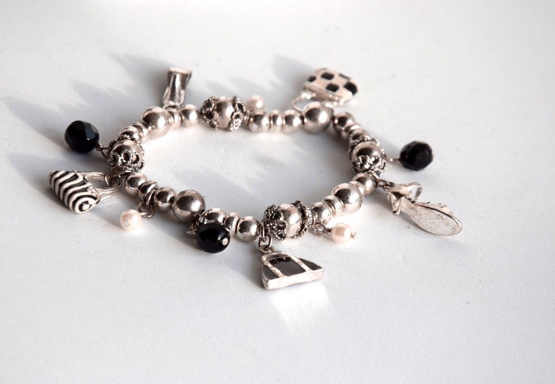 Cute Charm Bracelet Enamel Charm Bracelet High Heel Etsy
