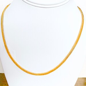 Stylish Gold Snake Chain Necklace, Round Plated Choker Layered Necklace, Jewelry for Her