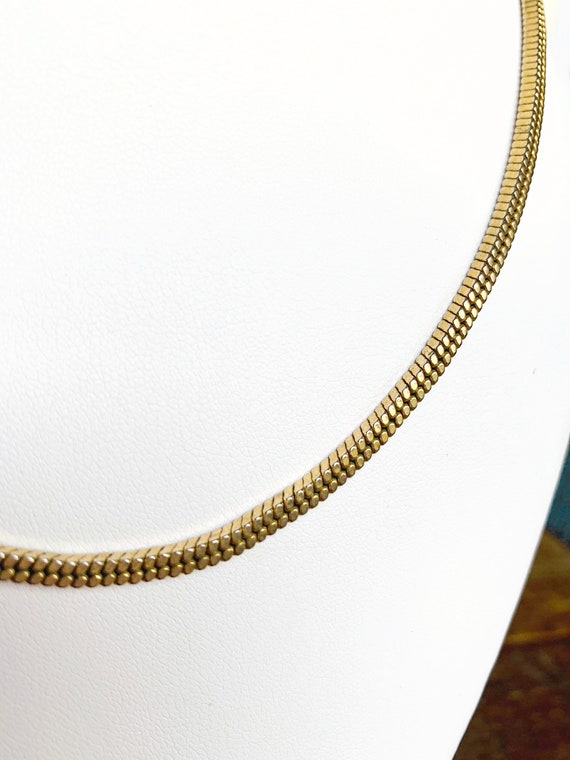 Round Snake Chain Necklace, Gold Plated  Choker, … - image 4