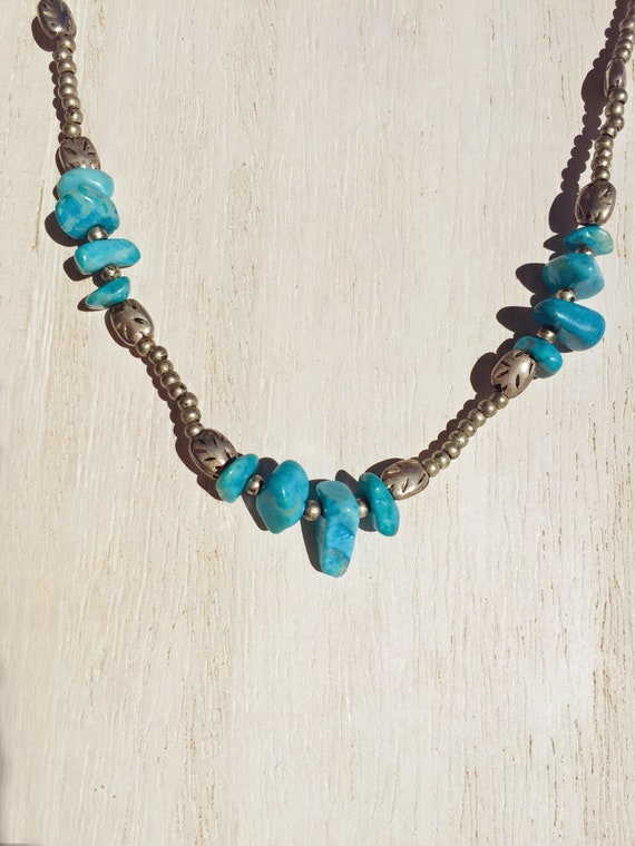 turquoise chip necklace