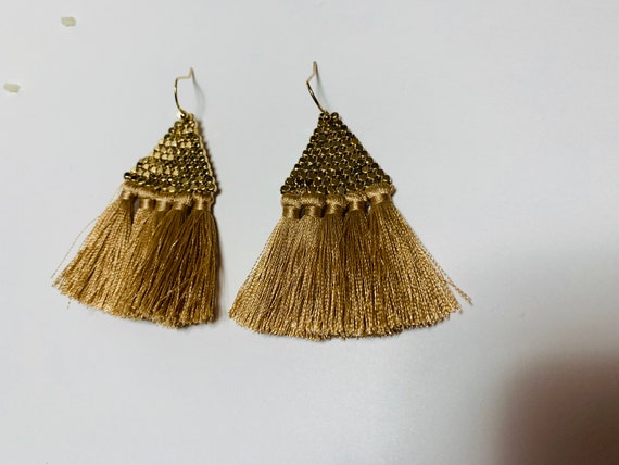 Silk Tassel Earrings,  Mini Tassel Earrings,  Thr… - image 4