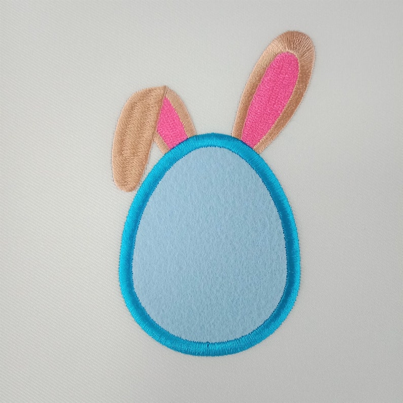 Machine Embroidery Design File. Easter Bunny Egg Applique Design 6 sizes