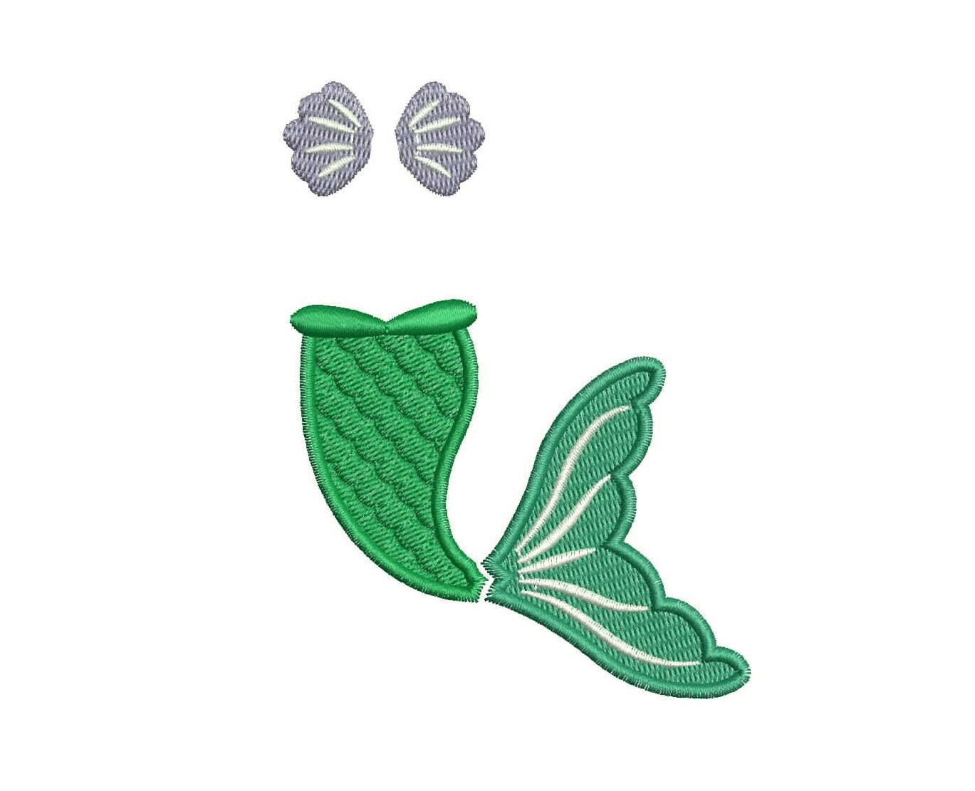 Mermaid Tail Embroidery Design 5 Sizes35 Inches Machine Etsy
