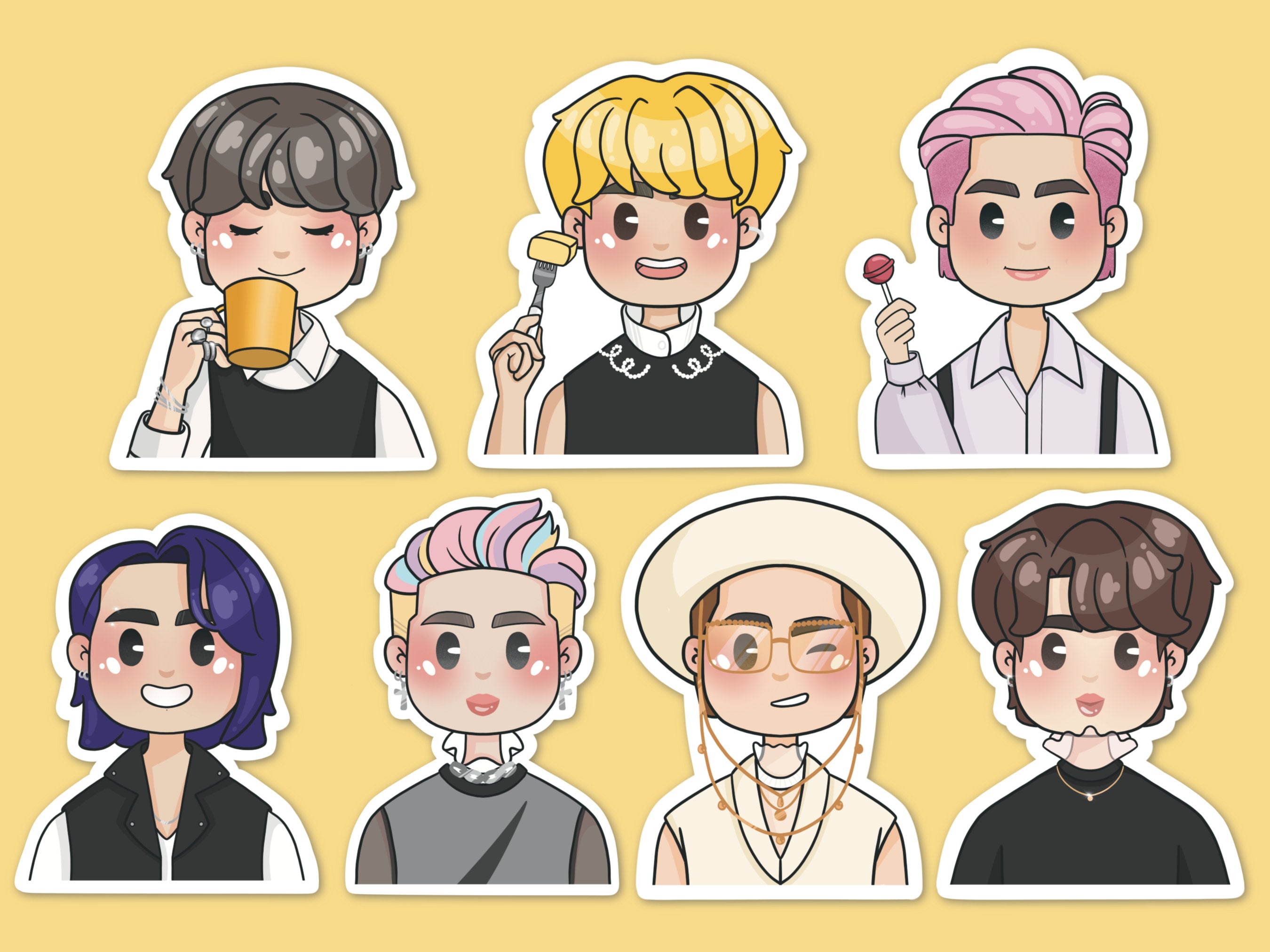 BTS Butter Stickers Kpop Sticker pack Bangtan Stickers Etsy