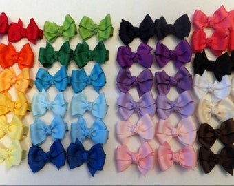 Baby Hair Bows Set of 2 Small Hair Bows 2 inch Boutique Baby - Perfect for pigtails