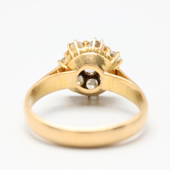 18K Yellow Gold Vintage Diamond Ring - image 4