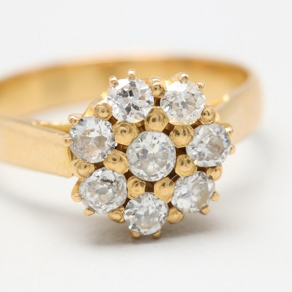 18K Yellow Gold Vintage Diamond Ring - image 6