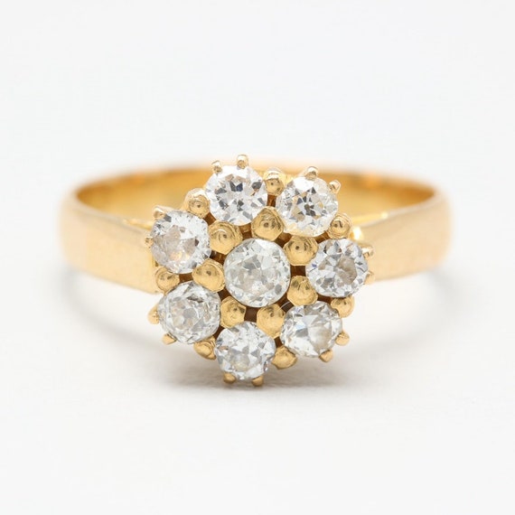 18K Yellow Gold Vintage Diamond Ring - image 1