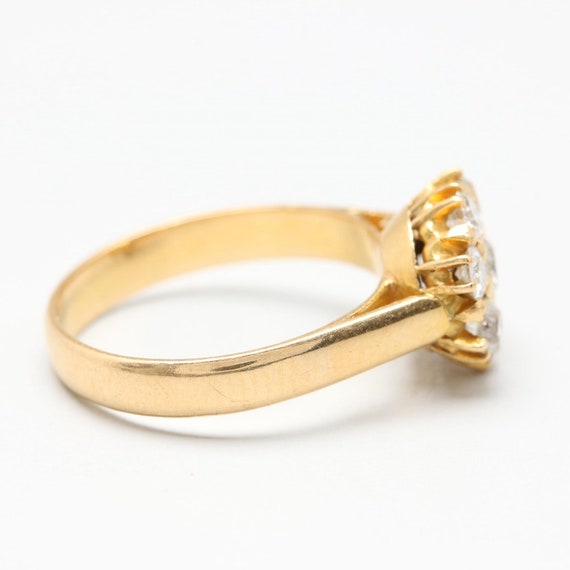 18K Yellow Gold Vintage Diamond Ring - image 3