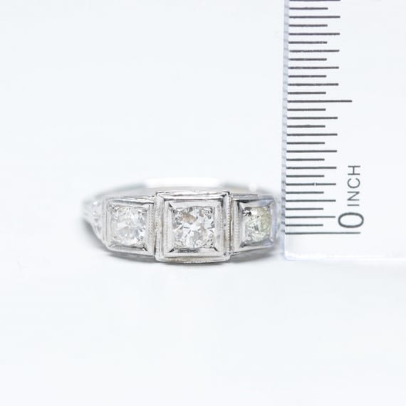 Antique Edwardian 14K and 18K White Gold and Pall… - image 2