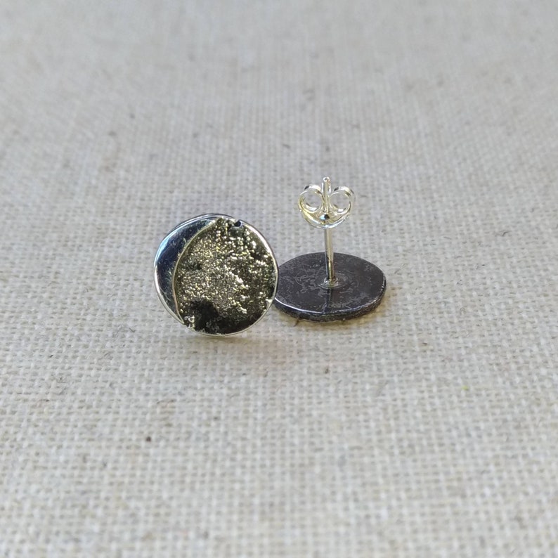 Antique Style Oxidized Stud Earrings|Hypoallergenic|Recycled Silver Sterling Silver Crescent Moon Earrings|Approx 12mm in Diameter|Boho
