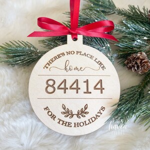 There&#39;s No Place Like Home Ornament, Home for the Holidays Ornament, Personalized Christmas Ornament, Housewarming Gift, New Home Gift