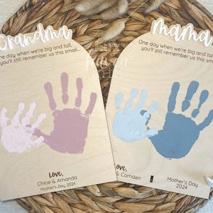 Mothers Day Handprint Sign, Mothers Day Gift, Kids Handprint Sign with Stand, Gift for Mom, Gift for Grandma, Mothers Day Card, DIY Crafts