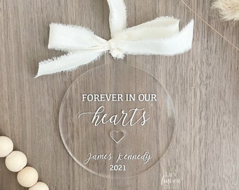 Sympathy Ornament, Sympathy Gifts, Memorial Ornament, Loss of Mother, Loss of Father, Remembrance Gifts, Forever in our Hearts