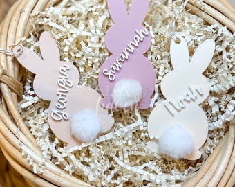 Easter Basket Tag, Bunny Name Tag, Neutral Easter Gift Tag, Personalized Easter Name Tag, Easter Gifts for Kids, Easter Bunny, Bunny Tag 3D