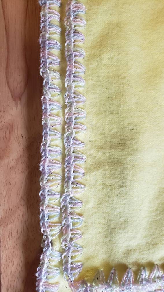 Flannel receiving blanket with crochet edge Etsy