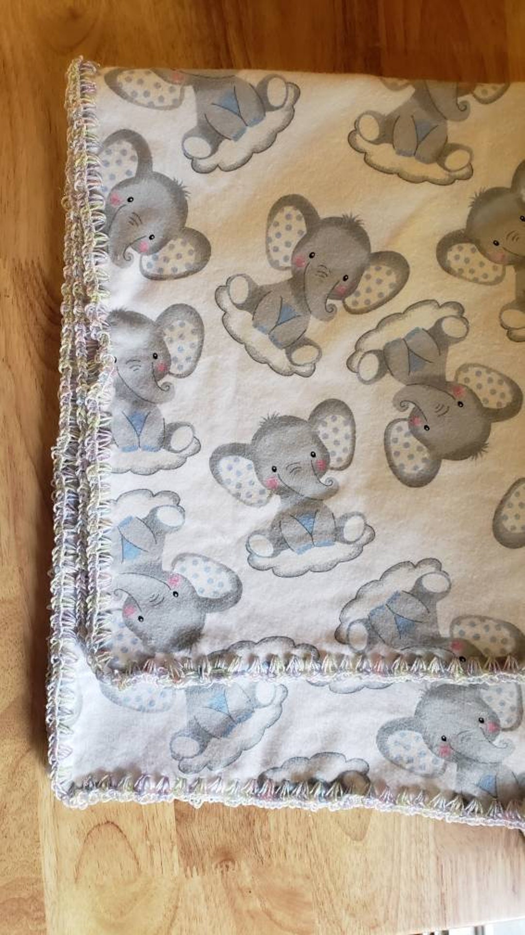 Flannel Receiving Blanket With Crochet Edge Etsy