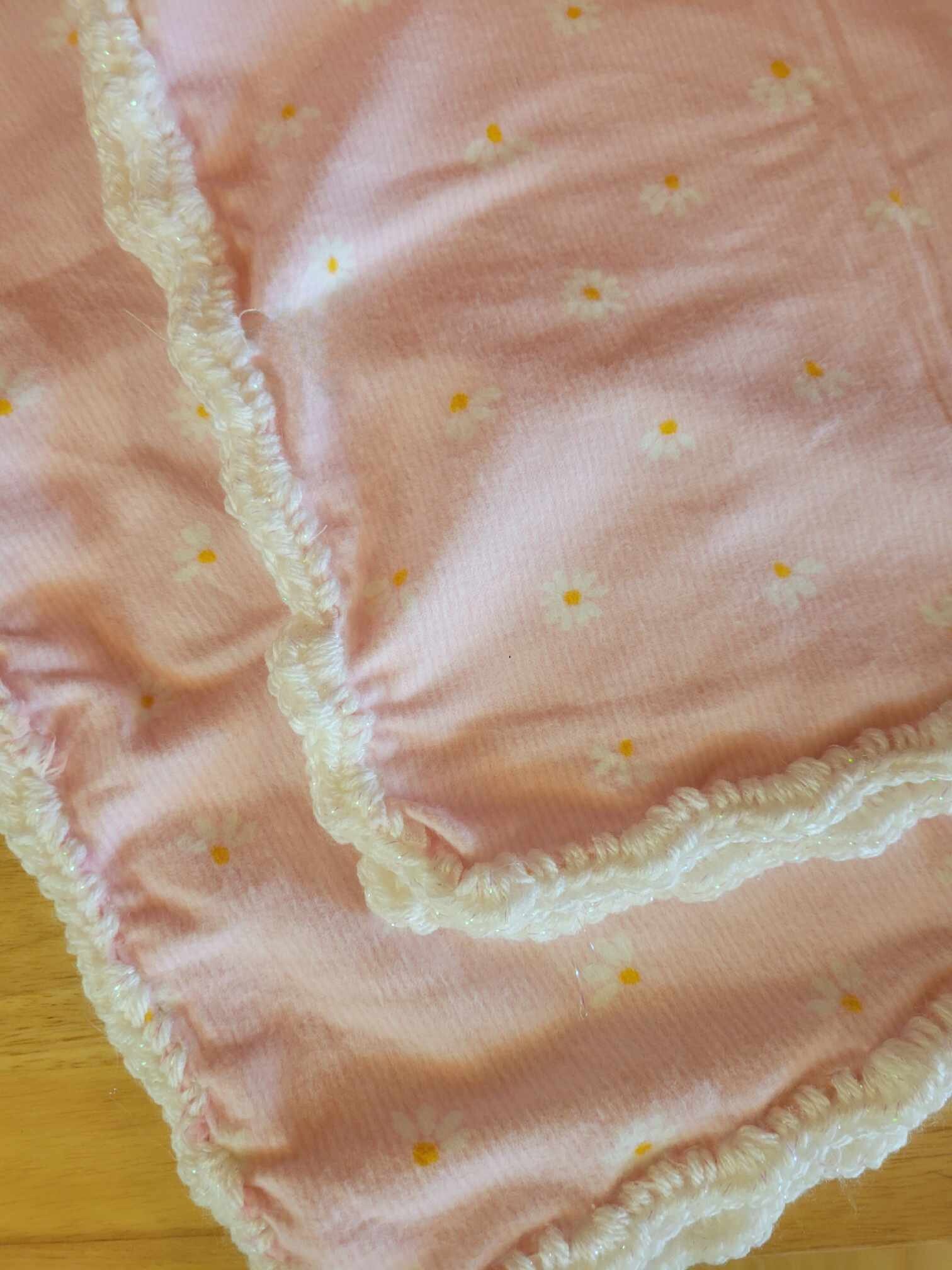 Flannel Receiving Blanket With Crochet Edge Etsy