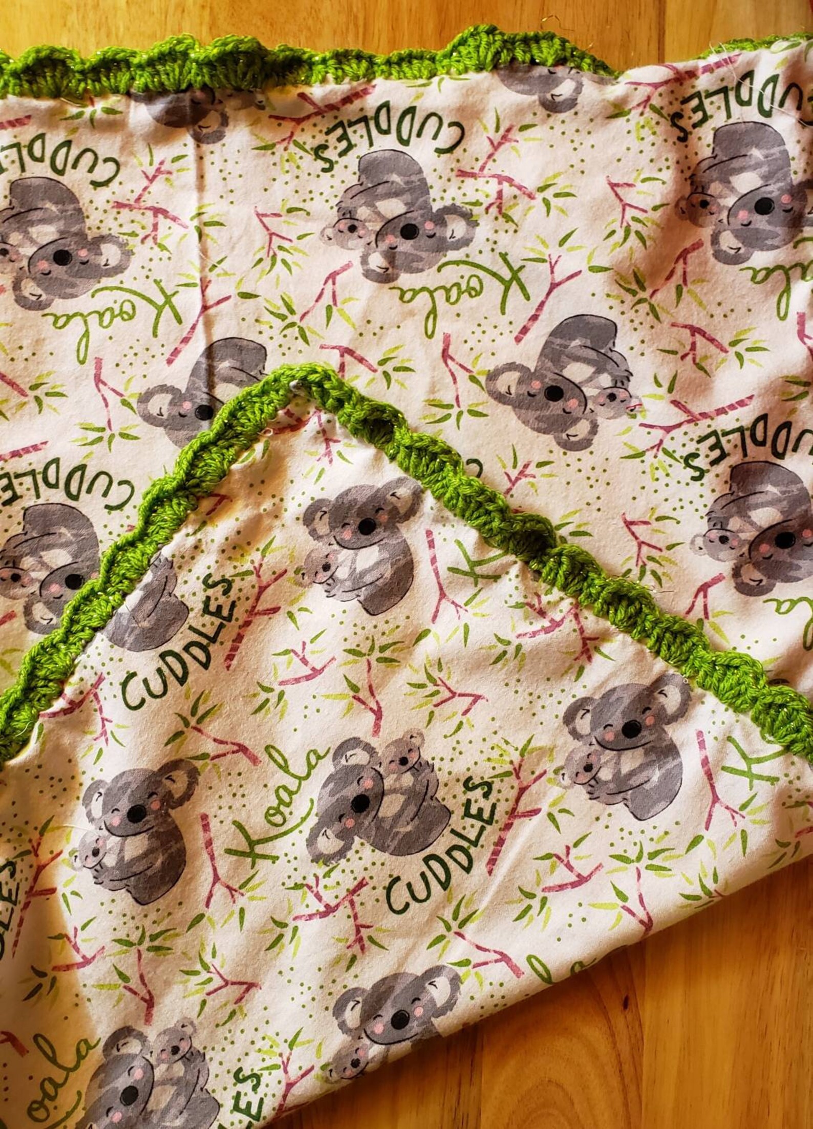 Flannel receiving blanket with crochet edge Etsy