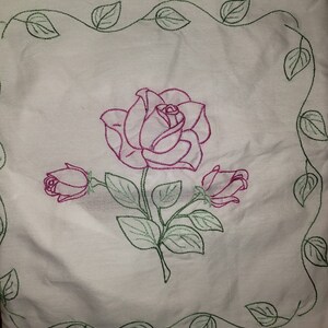 Embroidered pillow cover