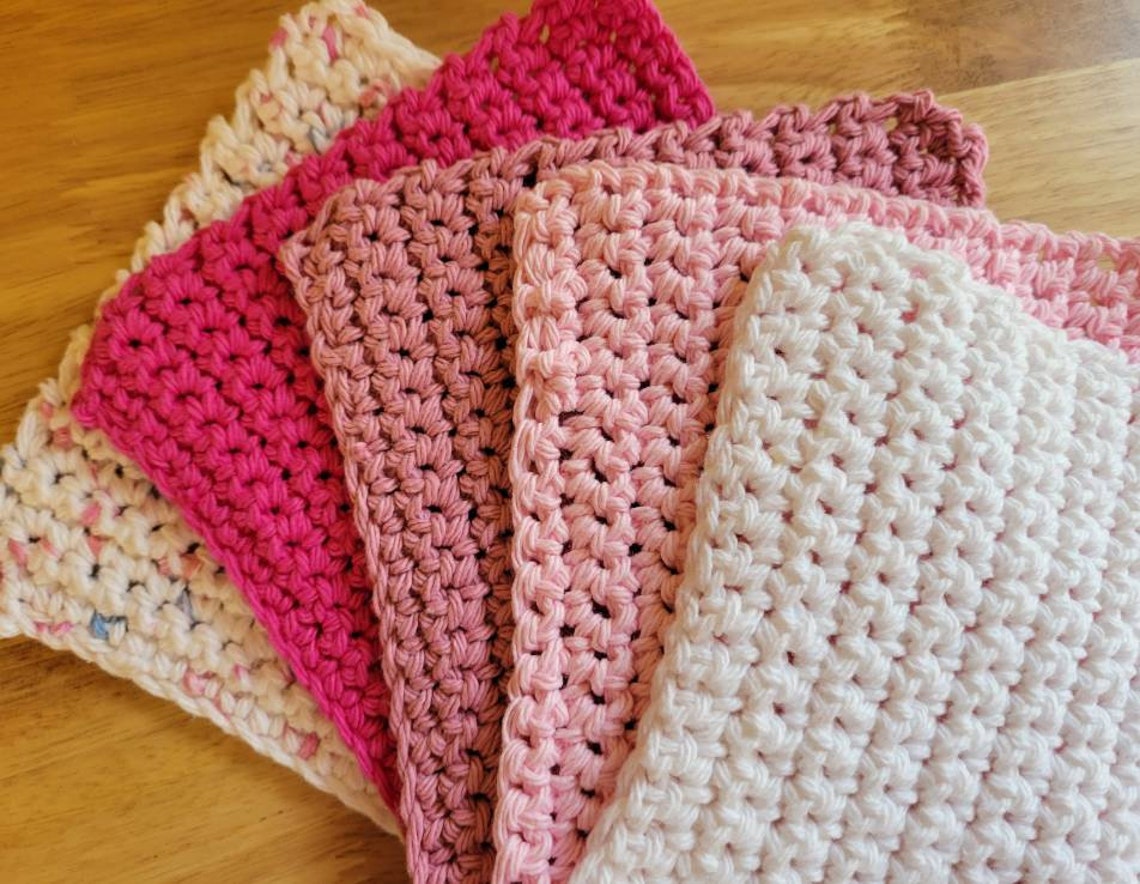 Set of 5 hand crocheted dish cloths Etsy