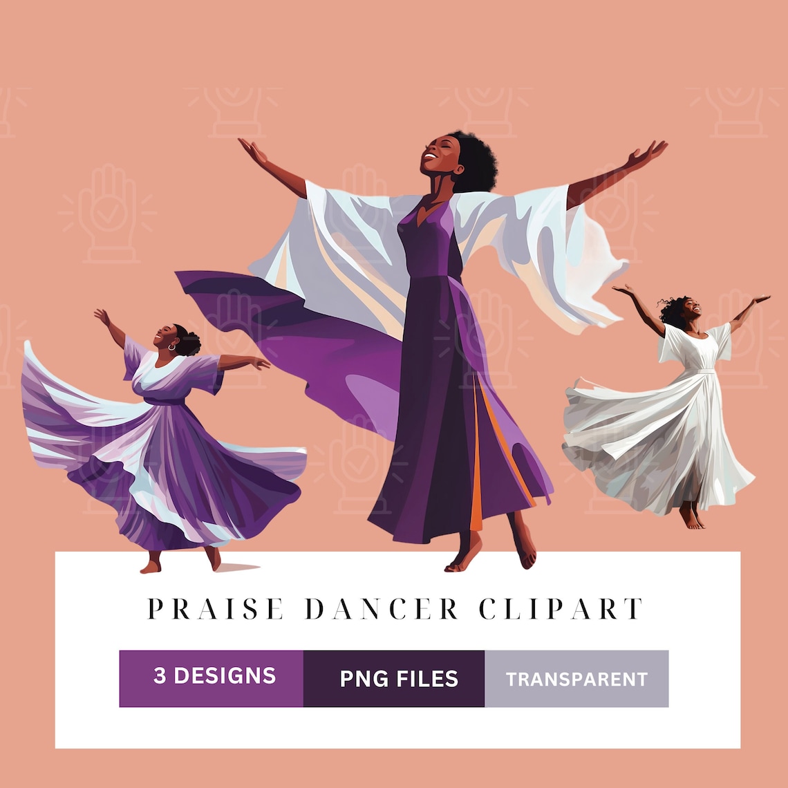 Praise Dancer Clip Art Black Women Gospel Dancing Liturgical Etsy
