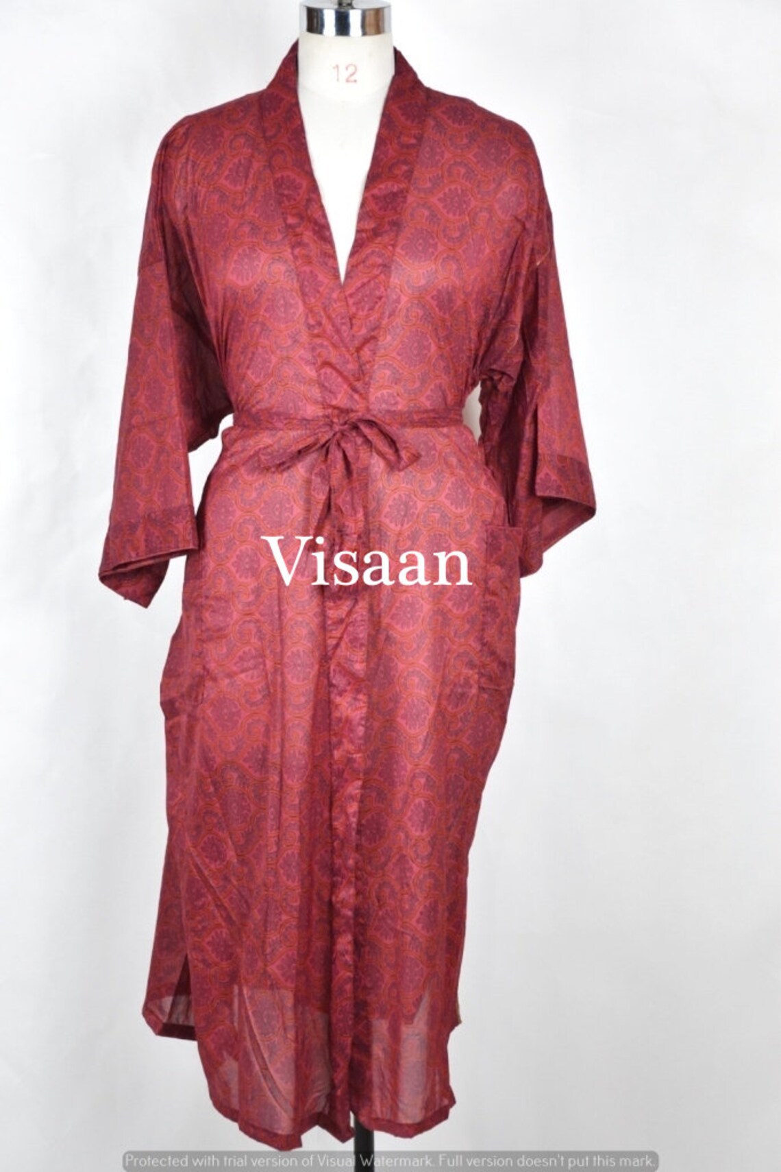 recycled sari silk robe