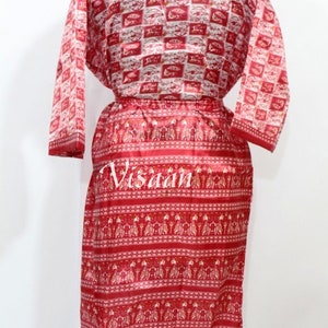 recycled sari silk robe