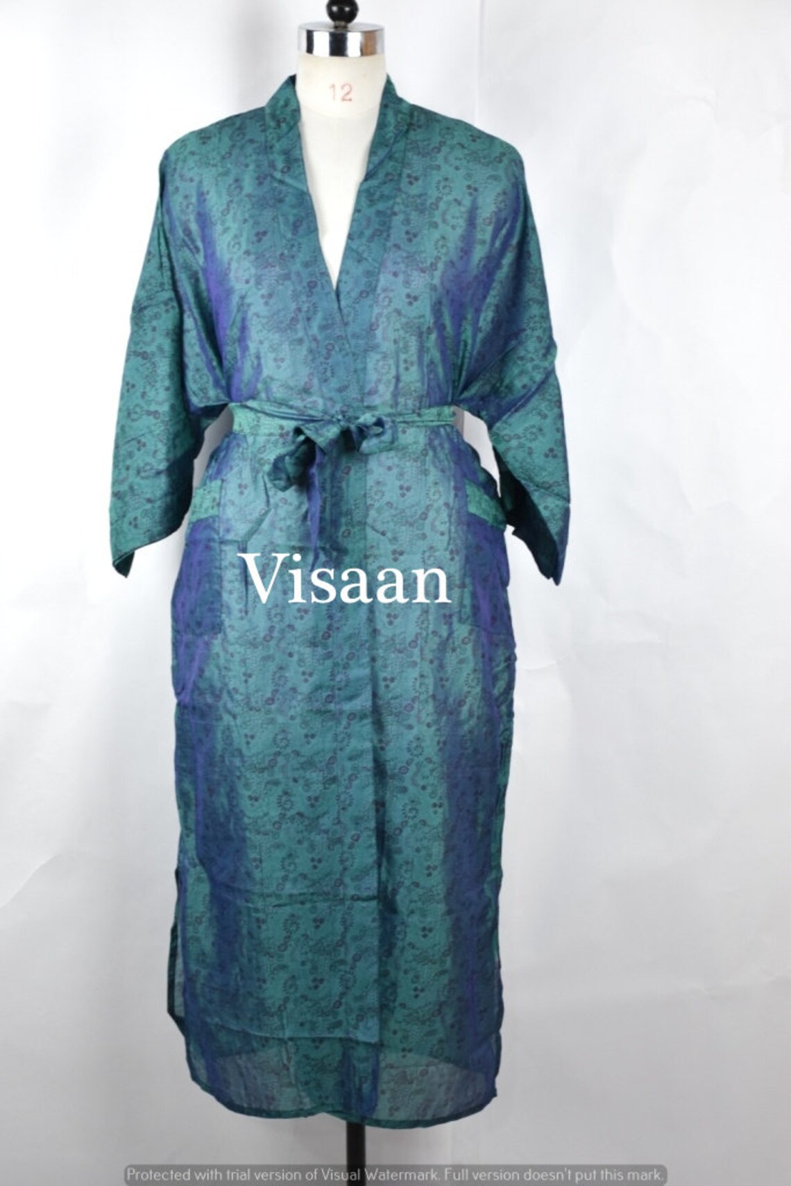 recycled sari silk robe