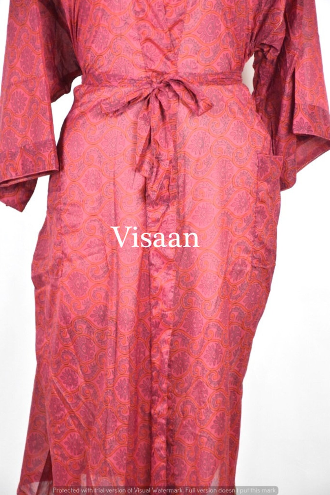 recycled sari silk robe