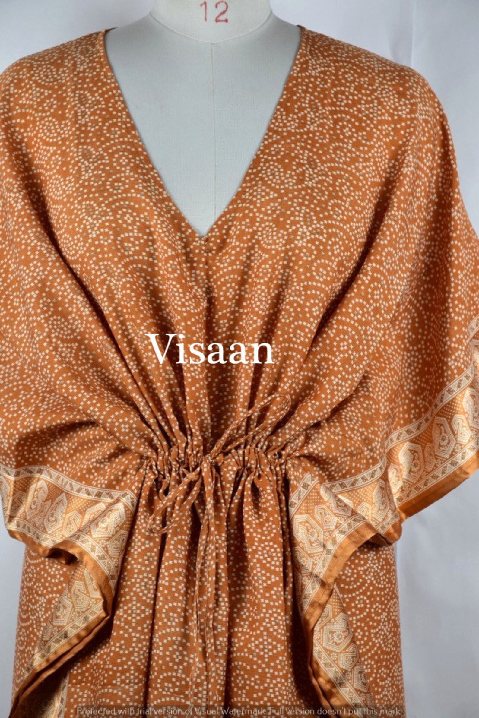 recycled sari silk robe