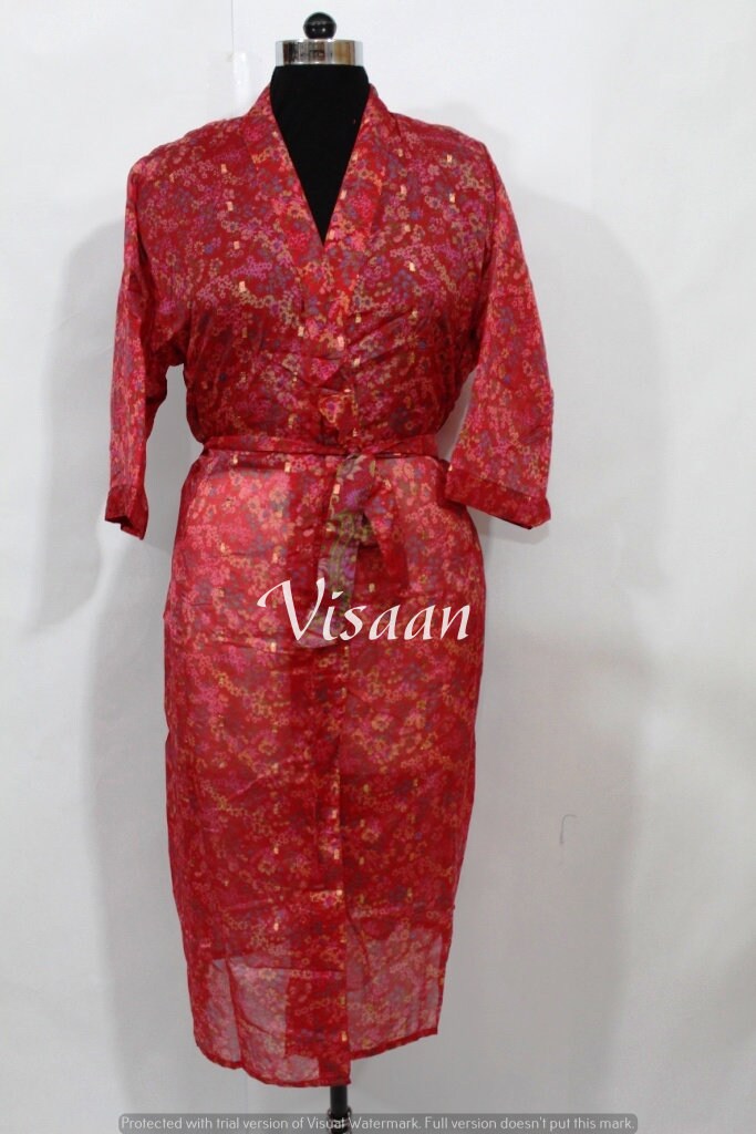 recycled sari silk robe