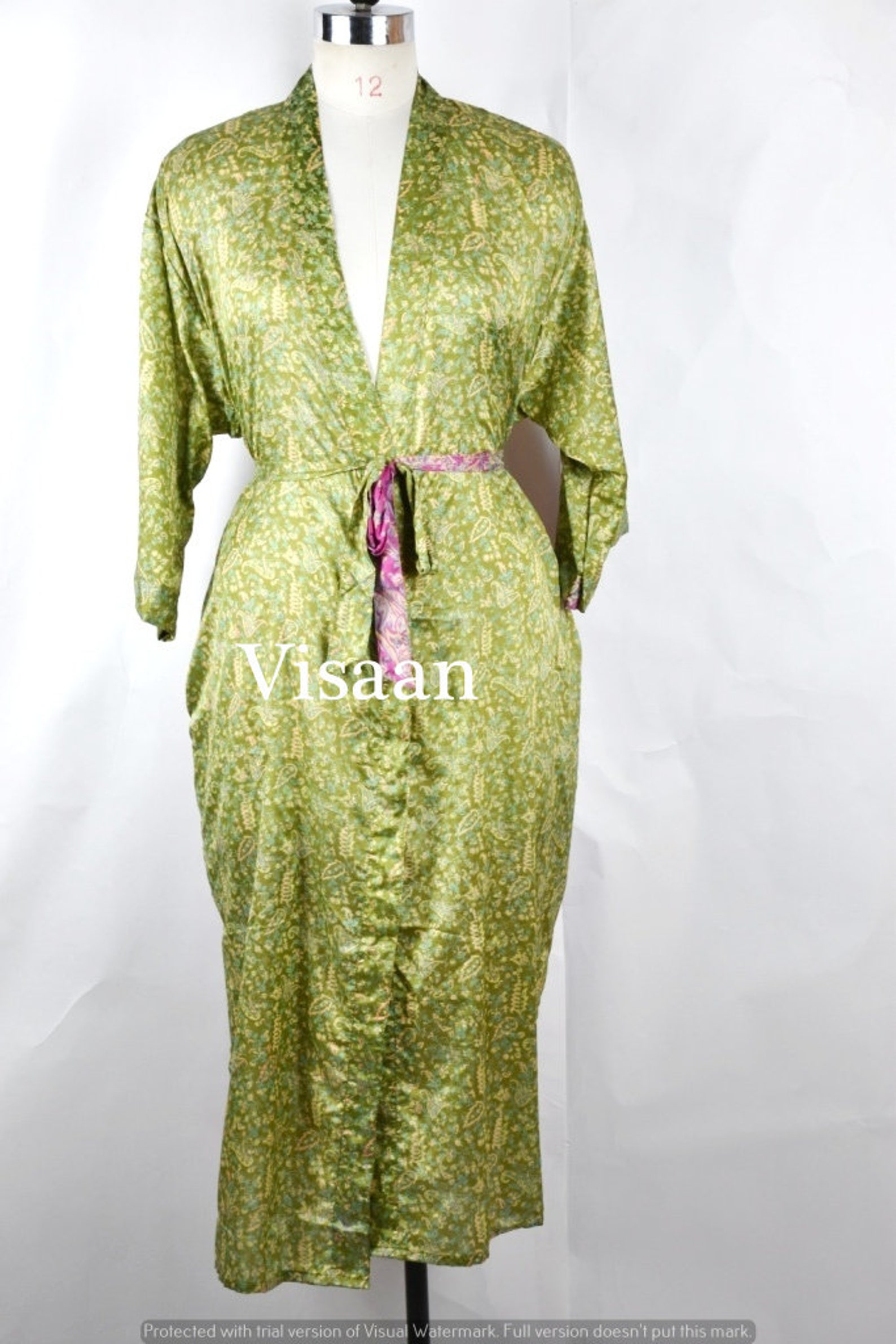 recycled sari silk robe