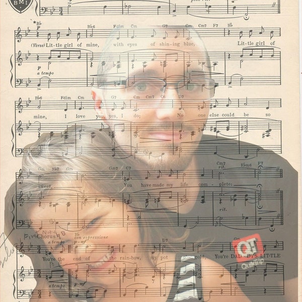 Custom Order Personalized Sheet Music Your Picture Overlay