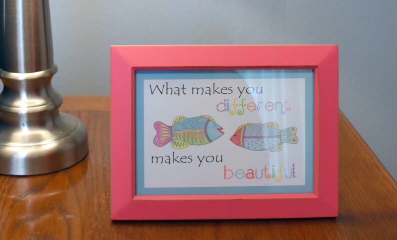 What Makes You Different Makes You Beautiful, pastel and pencil print image 2