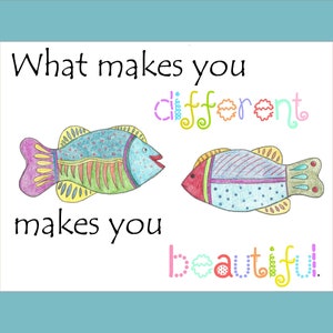 What Makes You Different Makes You Beautiful, pastel and pencil print image 3