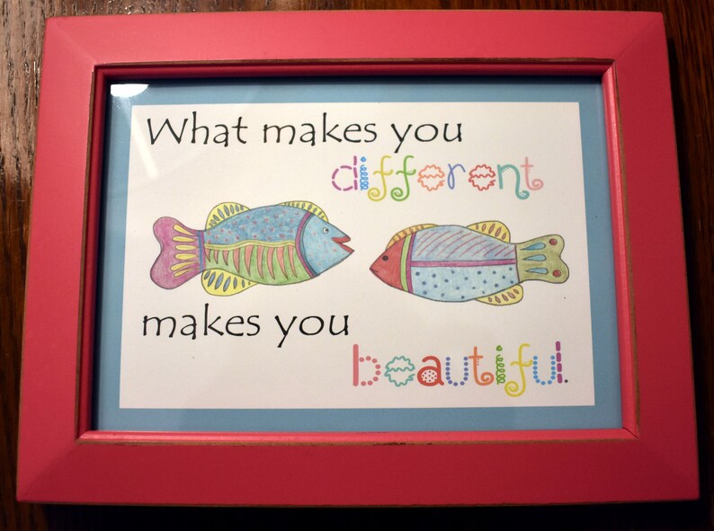 What Makes You Different Makes You Beautiful, pastel and pencil print image 1