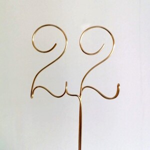 Wire Table Numbers, Gold Brass, Silver Aluminum, Metal Numbers Stems ...