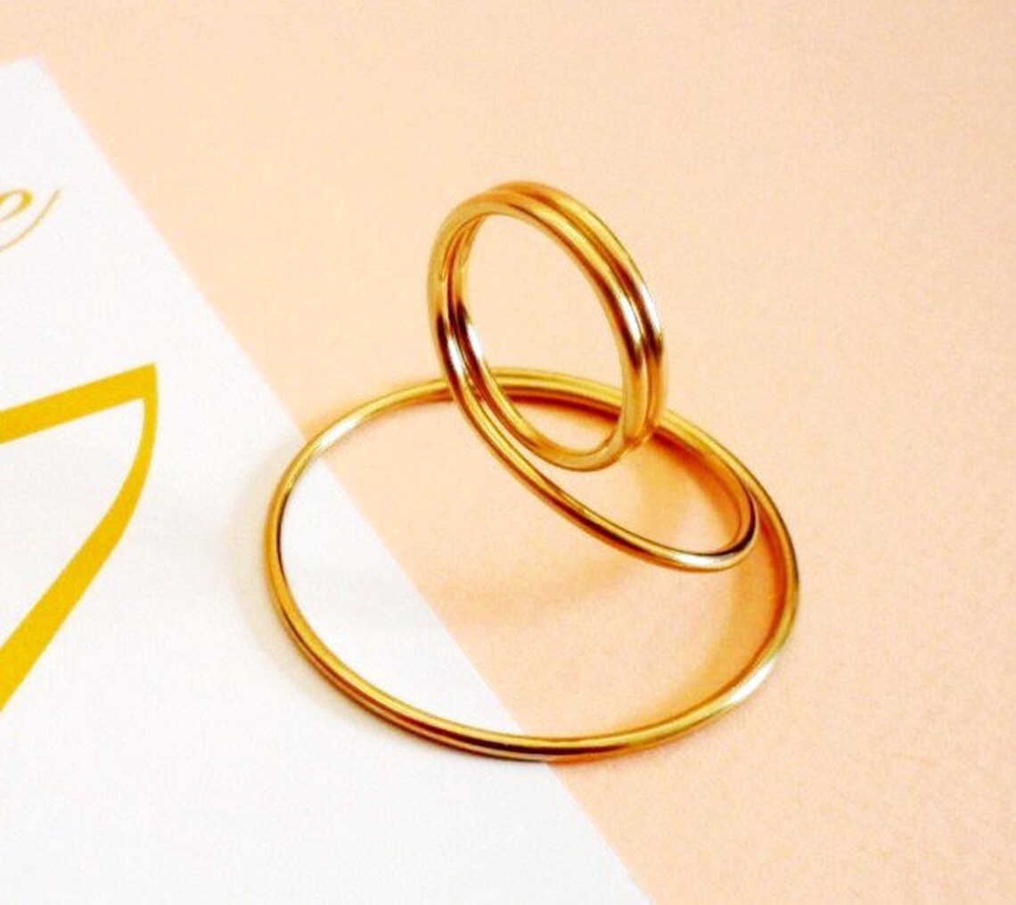 Gold Table Number Holders Solid Gold Brass Holder Wedding Etsy