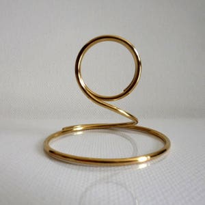 Gold Table Number Holders, Solid Gold Brass Holder, Wedding Table Number Stand, Solid Gold Brass for cards up to 5 x 7 image 3