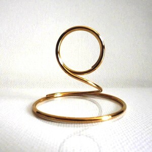 Gold Table Number Holders, Solid Gold Brass Holder, Wedding Table Number Stand, Solid Gold Brass for cards up to 5 x 7 image 5