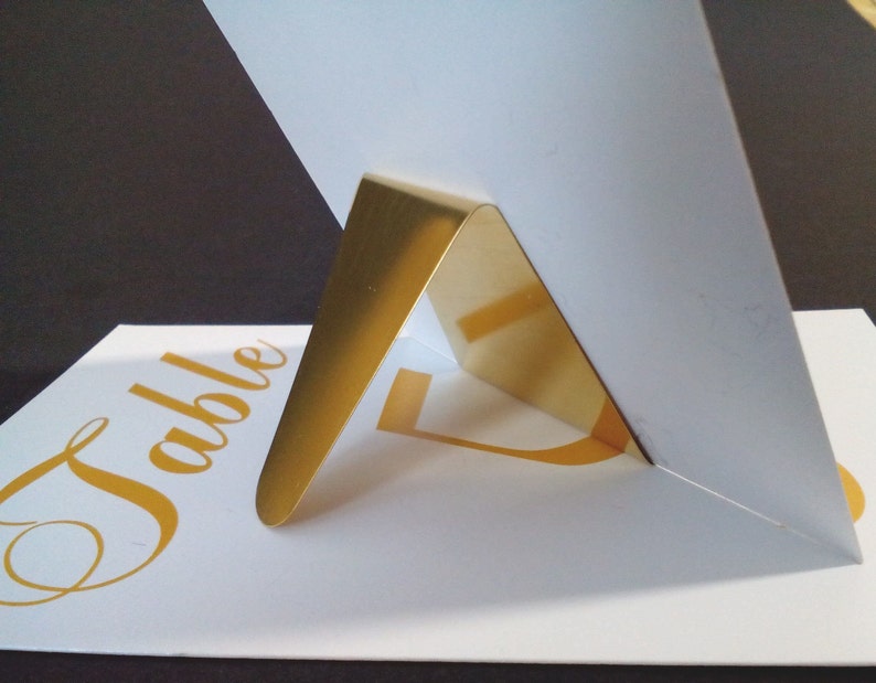 Table number holders. Brass Photo holders Fashionable Etsy