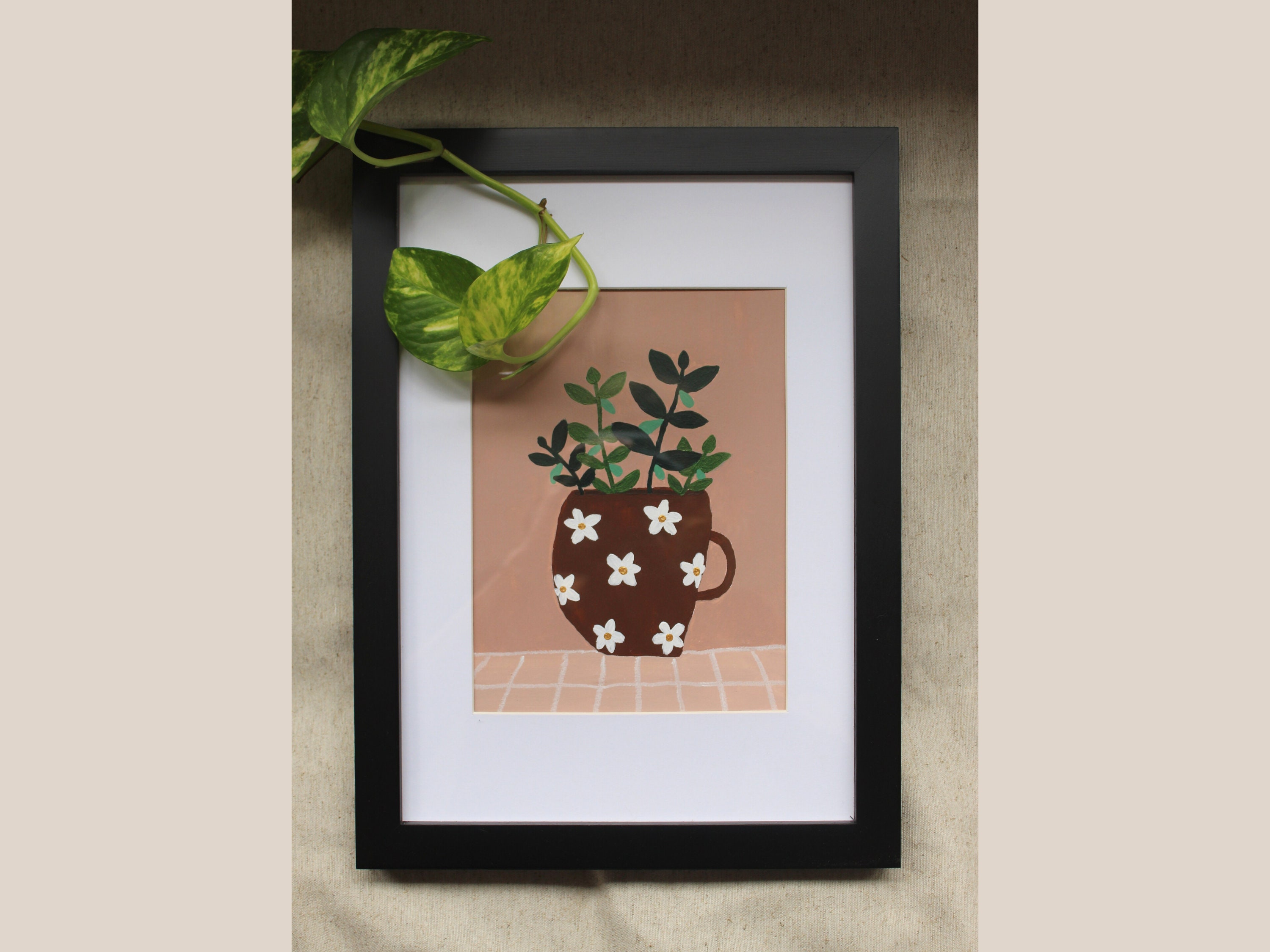 Illustration Peinte Le Vase en Fleur