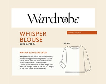 Wardrobe by Me Paper Sewing Pattern: Whisper Blouse