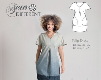 Sew Different Paper Sewing Pattern: Tulip Dress UK Sizes 8 - 26